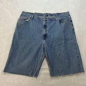 Levis 560 Comfort Fit Denim Shorts Mens 46 Blue Cut Off Raw Hem 01560-4891
